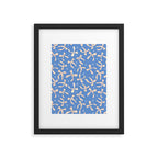Cream Festive Bows On Blue Framed Art Print Gallery Image 5