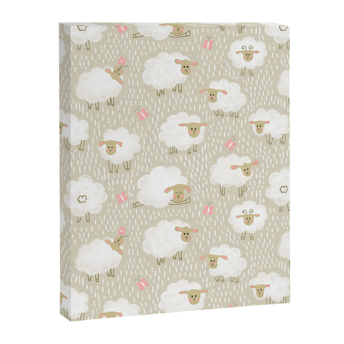Cute Fluffy Sheep Pattern Canvas Print Gallery Image 1