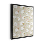 Cute Fluffy Sheep Pattern Framed Canvas Print Gallery Image 2