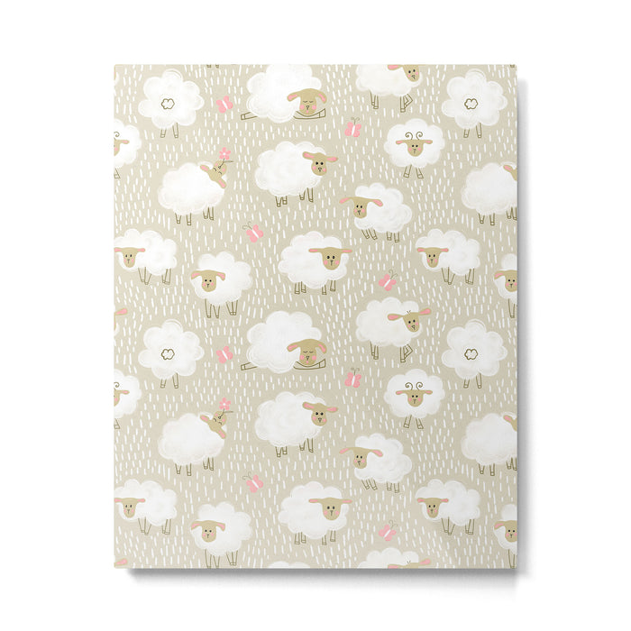 Cute Fluffy Sheep Pattern Metal Print Gallery Image 1