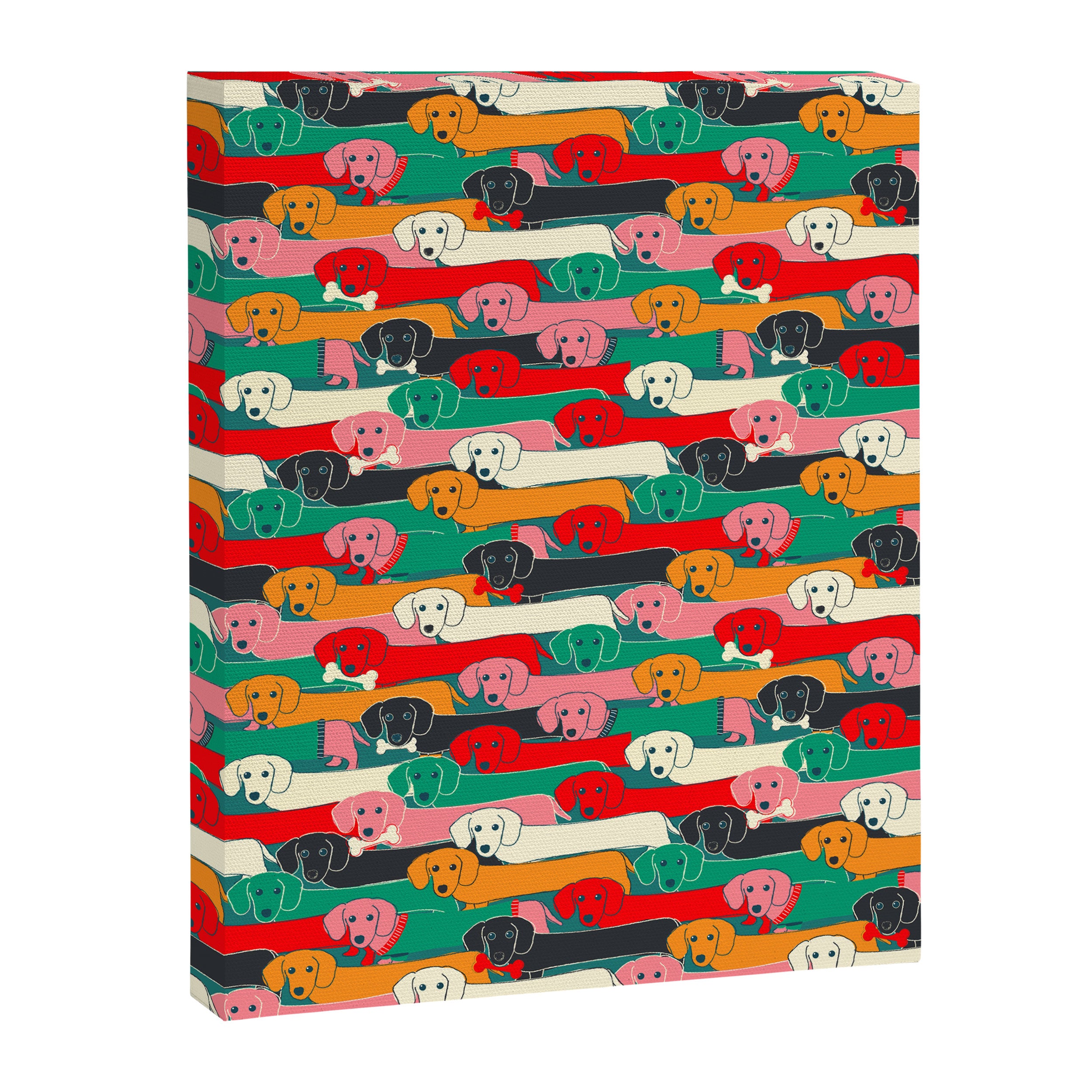 dachshund pattern- happy dogs Canvas Print Gallery Image 8