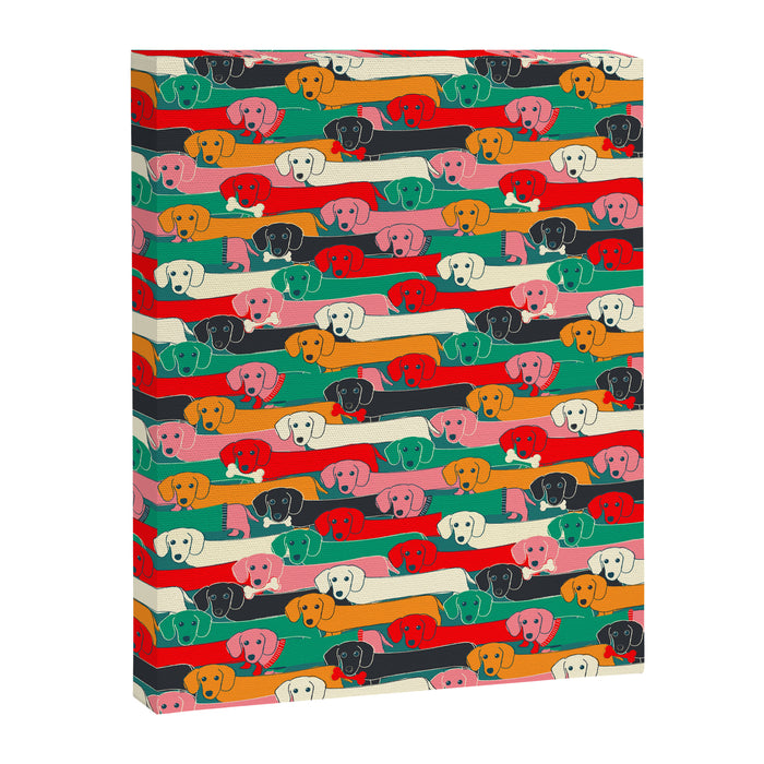 dachshund pattern- happy dogs Canvas Print Gallery Image 1