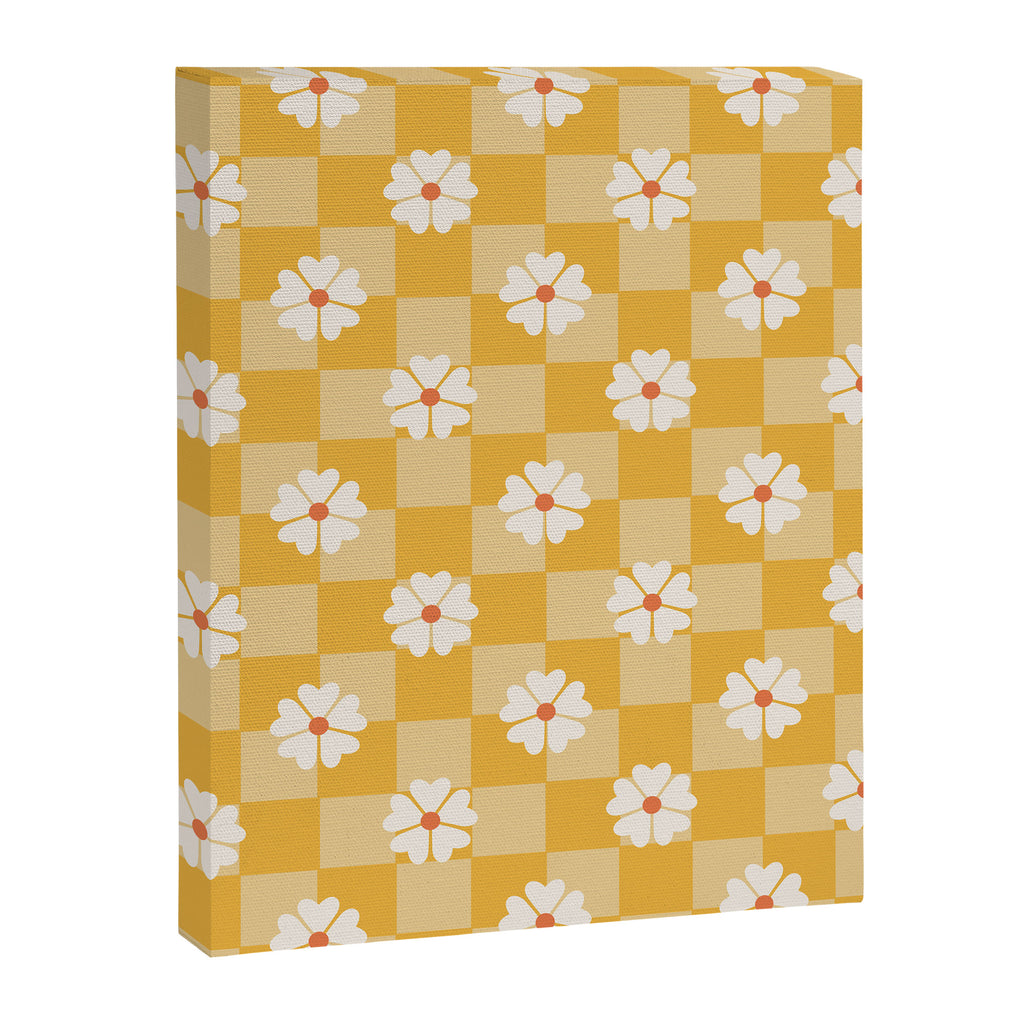 Daisies On Yellow Checkerboard Canvas Print Gallery Image 8