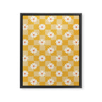 Daisies On Yellow Checkerboard Framed Canvas Print Gallery Image 8