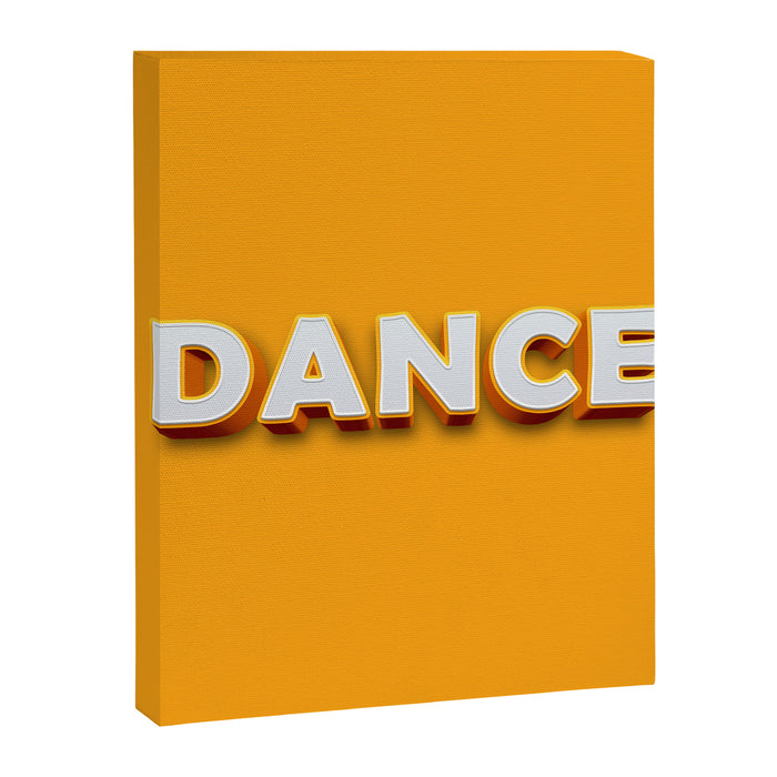 Dance 3D typography Canvas Print Gallery Image 1