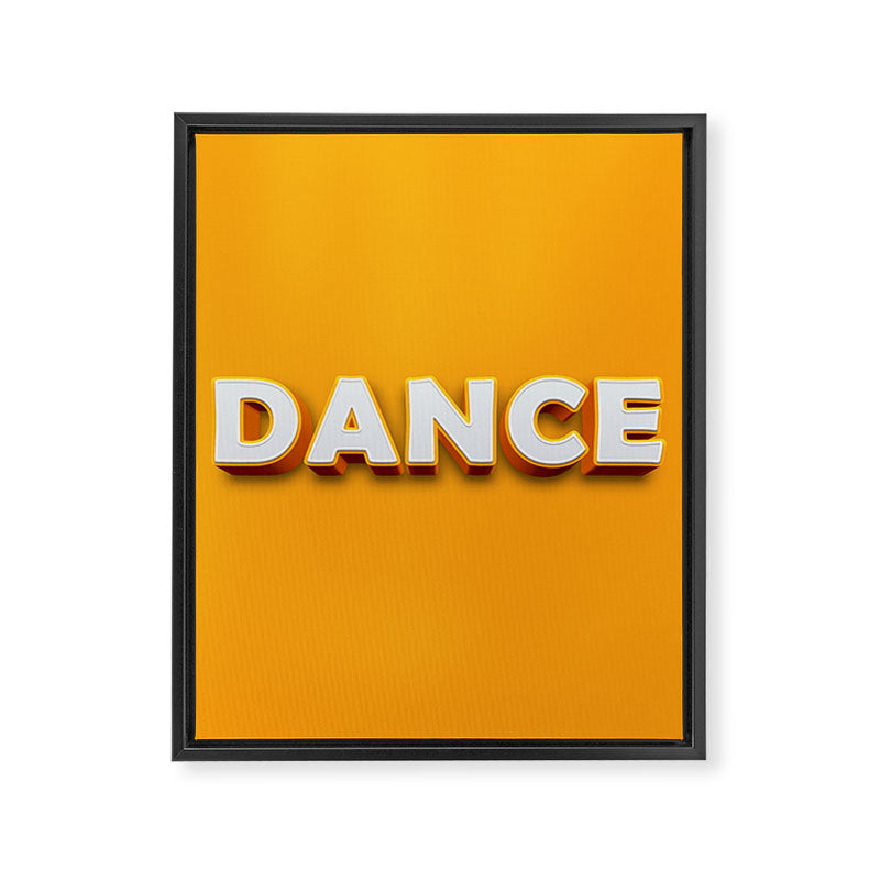Dance 3D typography Framed Canvas Print Gallery Image 8