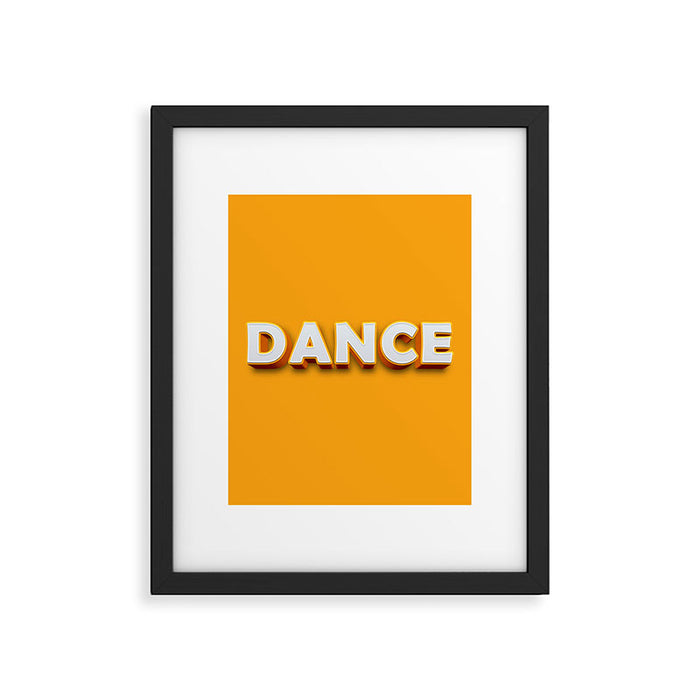 Dance 3D typography Framed Art Print Gallery Image 1