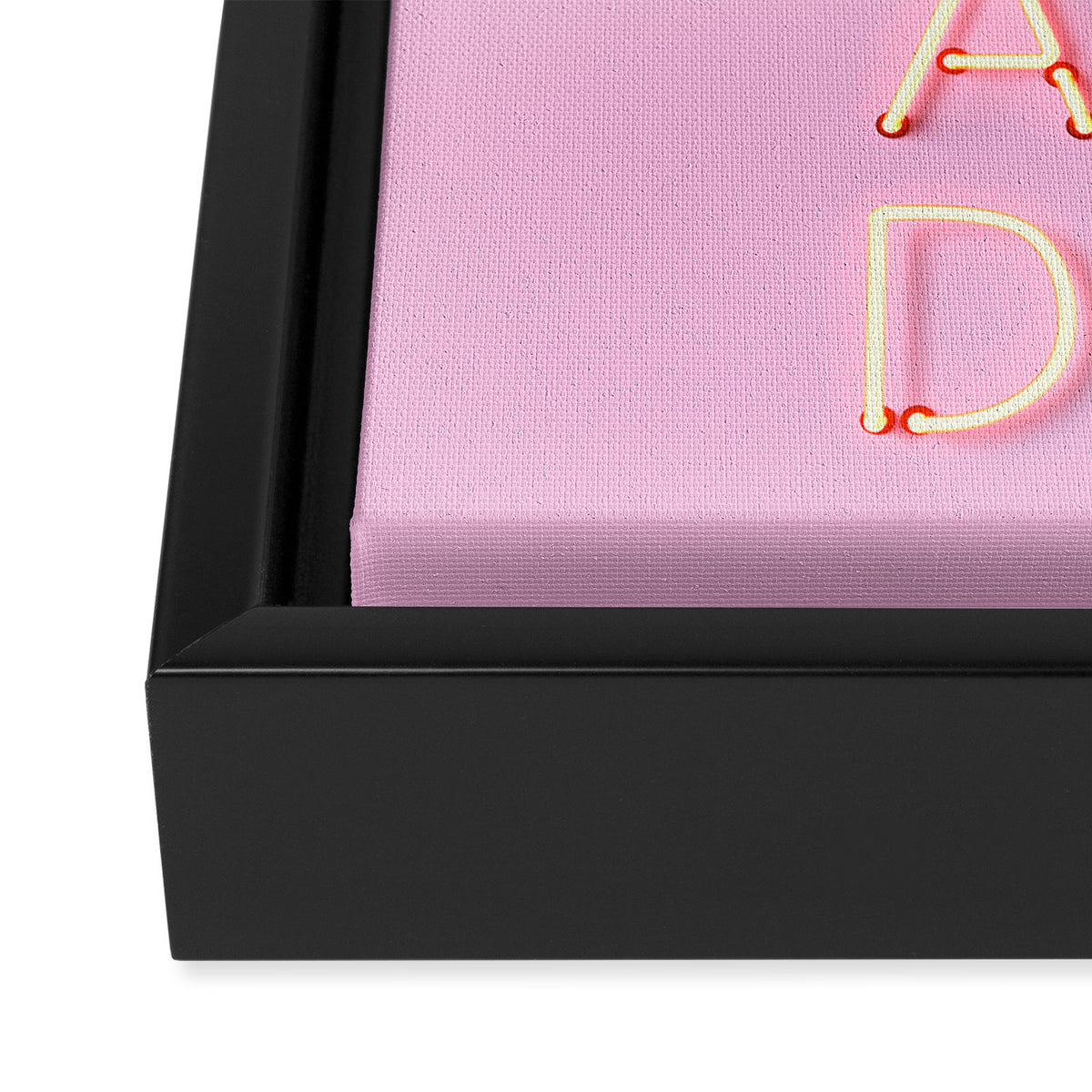 DANCE ALL NIGHT - pink neon typography Framed Canvas Print Gallery Image 3