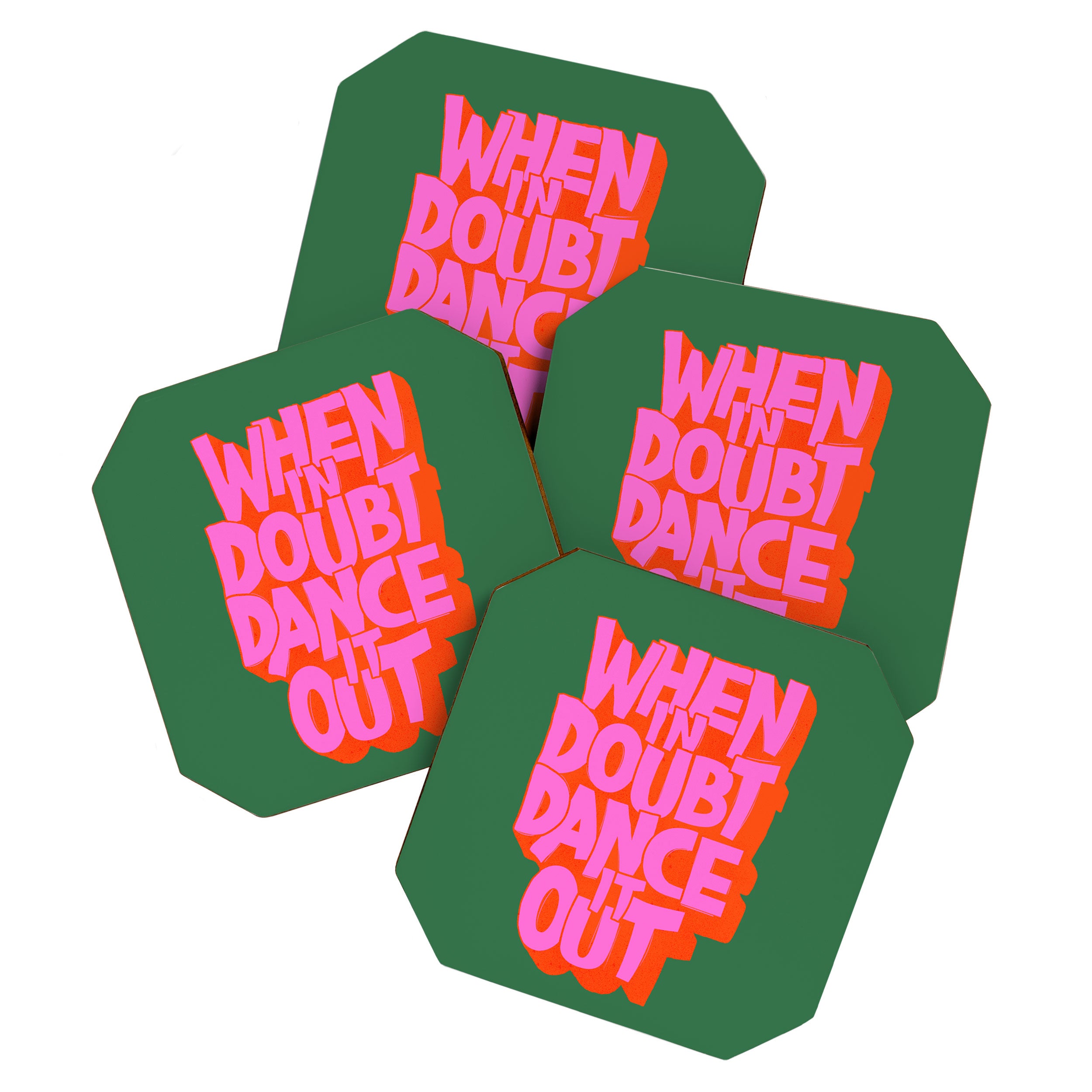 Dance It Out Pink And Green Coaster Gallery Image 1