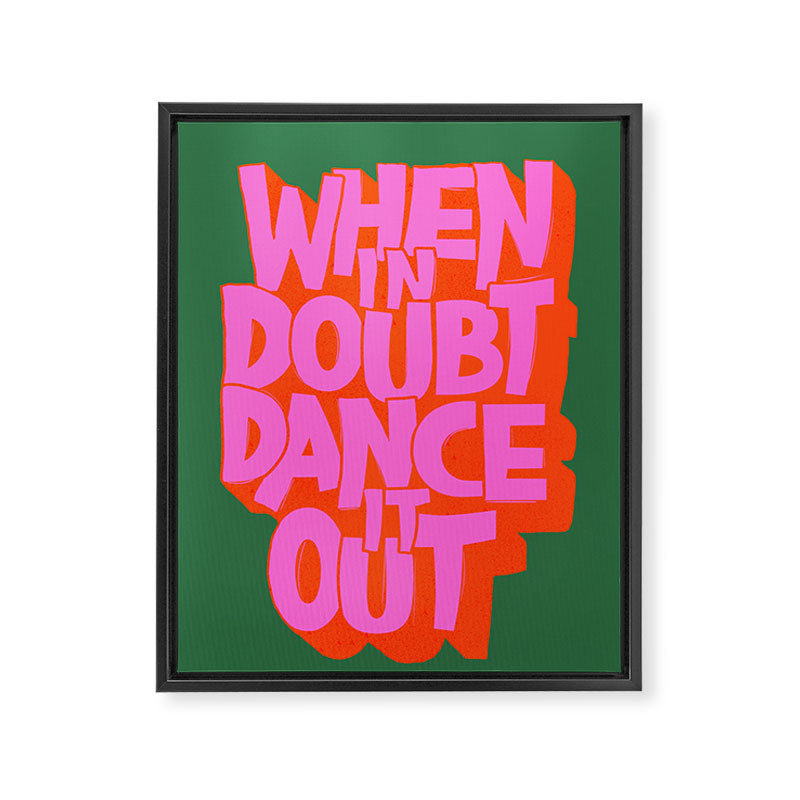Dance It Out Pink And Green Framed Canvas Print Gallery Image 8