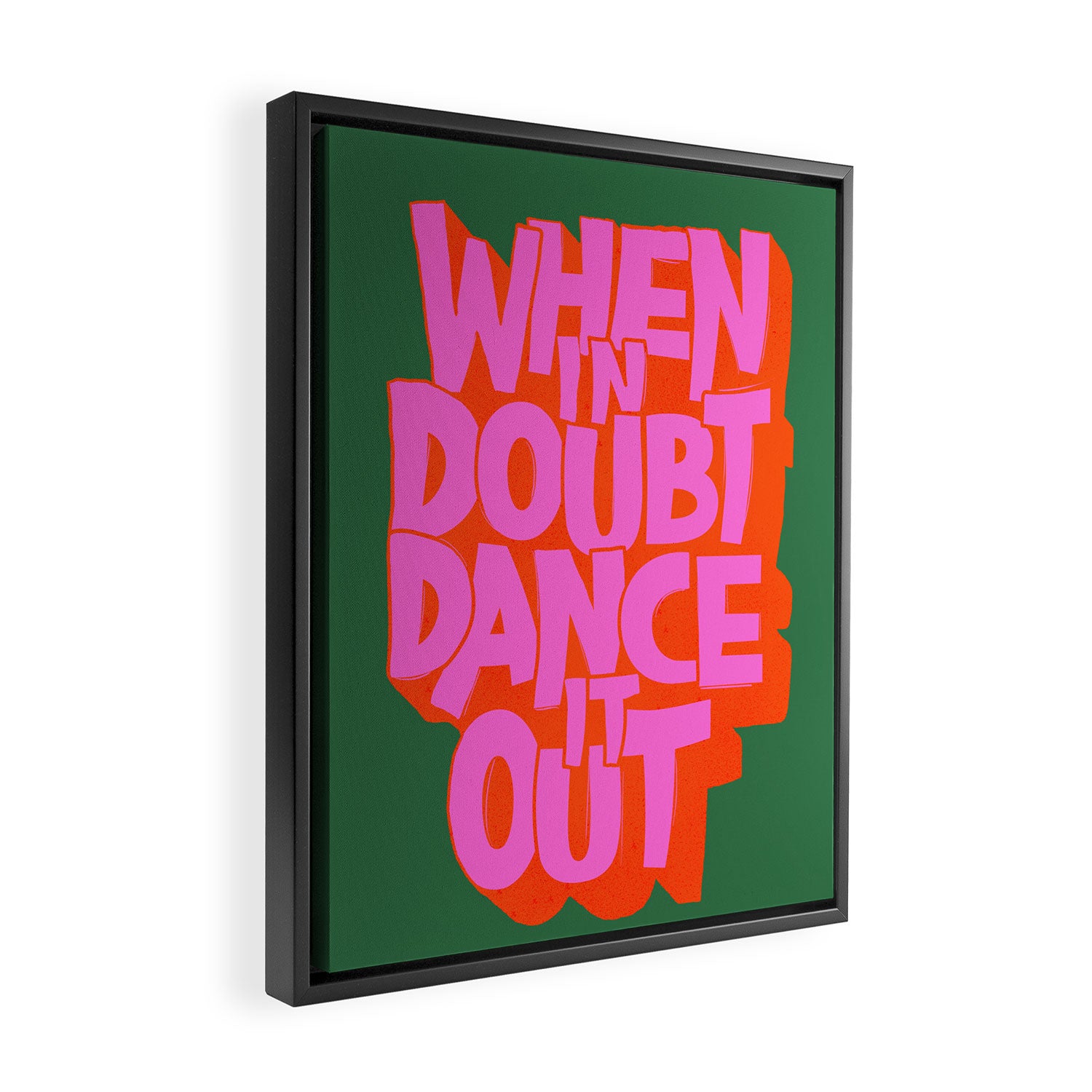 Dance It Out Pink And Green Framed Canvas Print Gallery Image 2