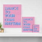 DANCE TO YOUR OWN RHYTHM - blue neon Canvas Print Gallery Image 3