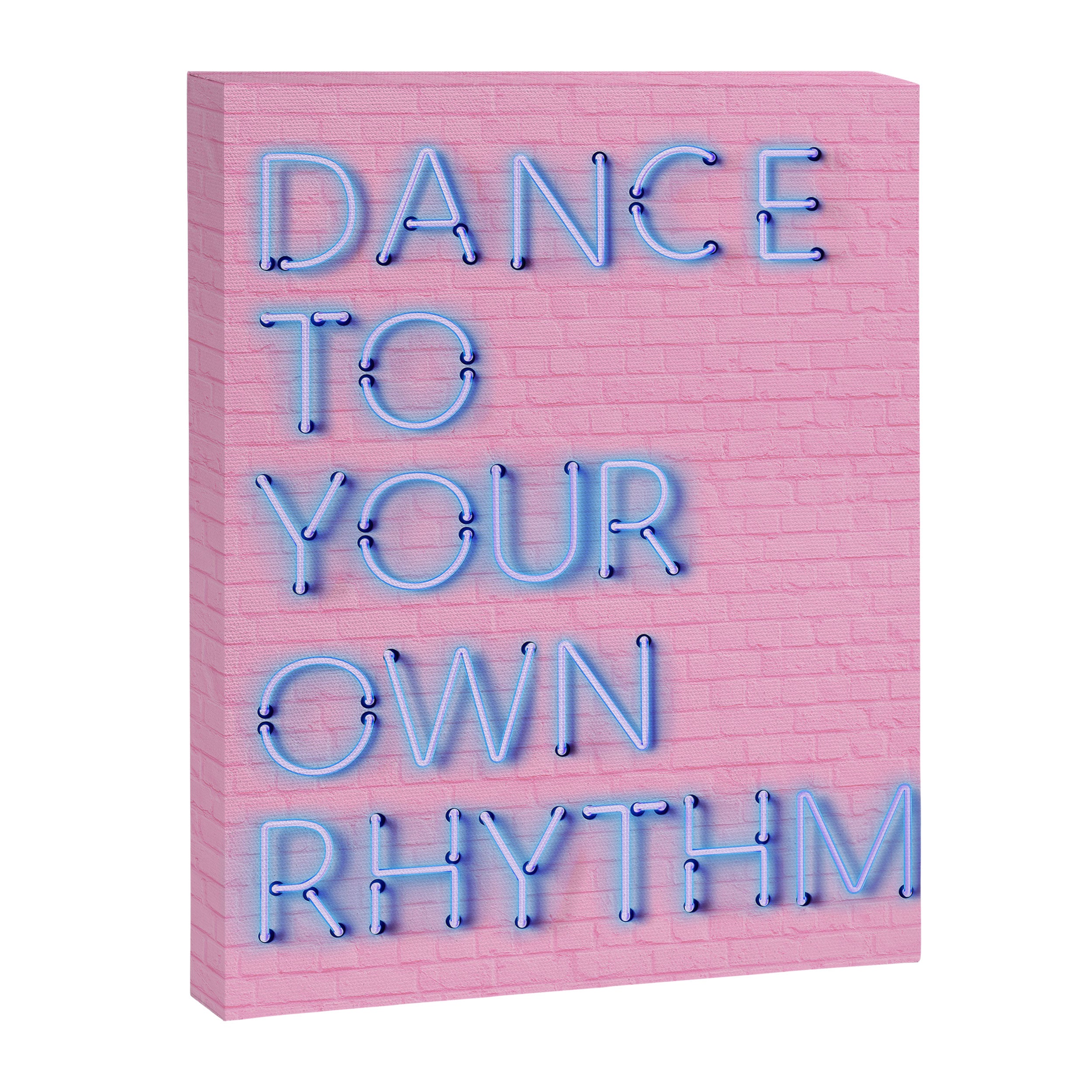 DANCE TO YOUR OWN RHYTHM - blue neon Canvas Print Gallery Image 8