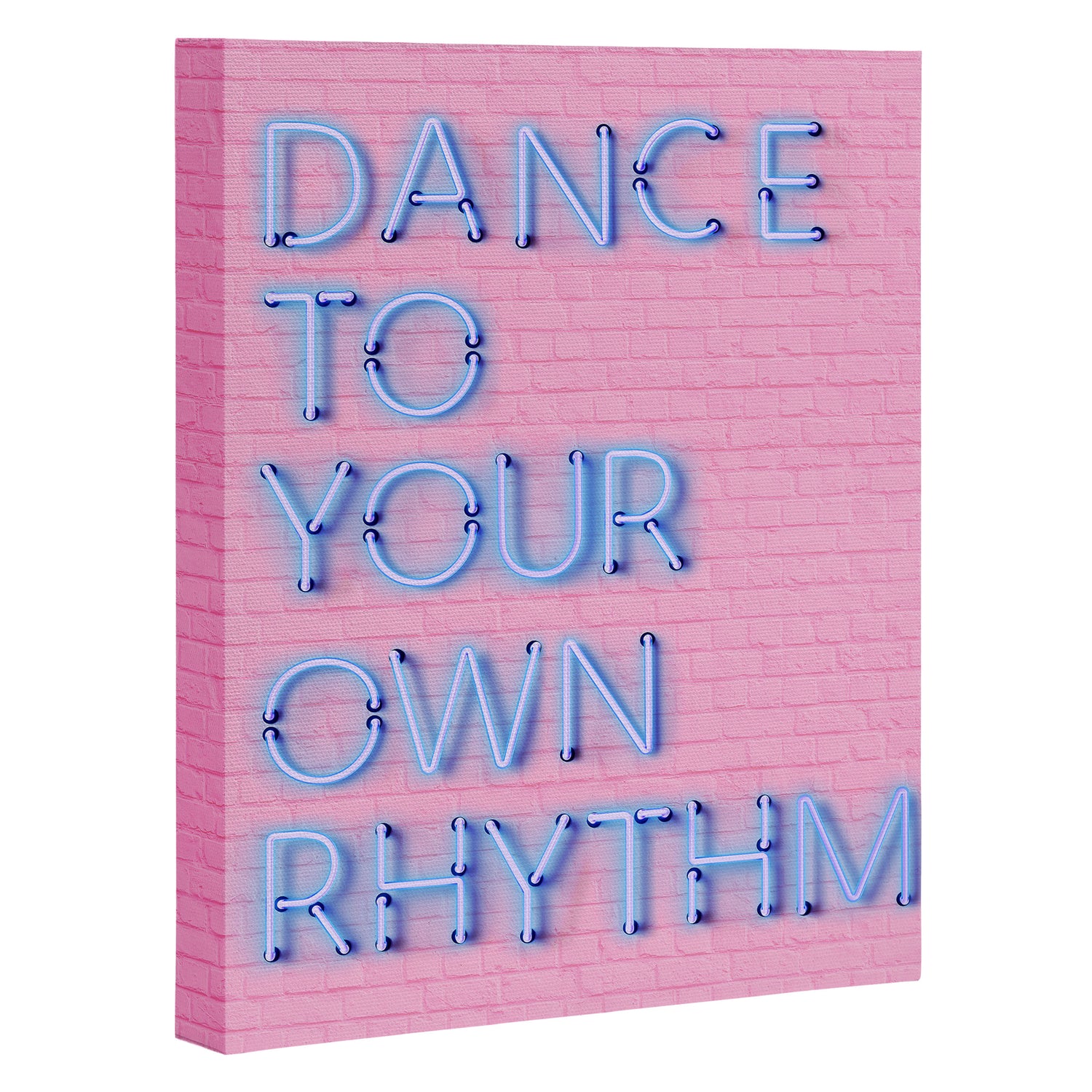 DANCE TO YOUR OWN RHYTHM - blue neon Canvas Print Gallery Image 3