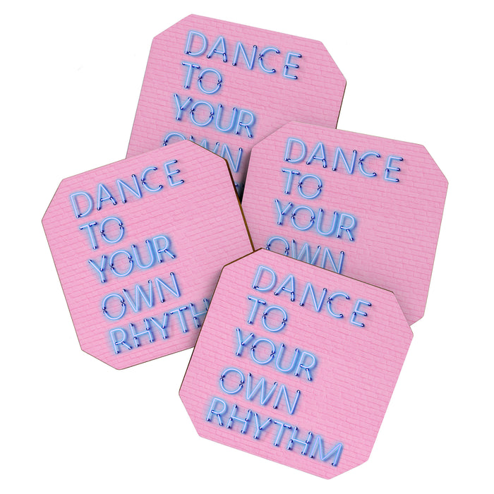 DANCE TO YOUR OWN RHYTHM - blue neon Coaster Gallery Image 1