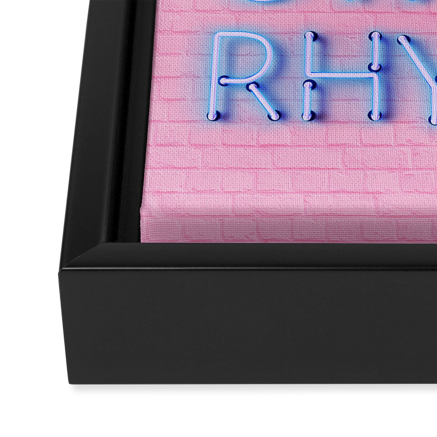 DANCE TO YOUR OWN RHYTHM - blue neon Framed Canvas Print Gallery Image 3