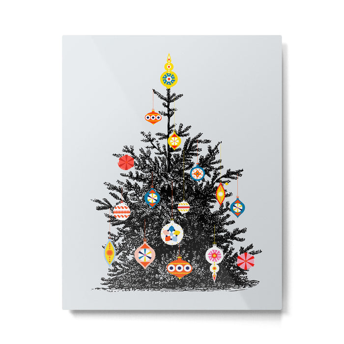 Decorated christmas tree Metal Print Gallery Image 1
