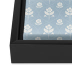 Delicate Blue Floral Pattern Framed Canvas Print Gallery Image 3