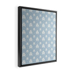 Delicate Blue Floral Pattern Framed Canvas Print Gallery Image 2