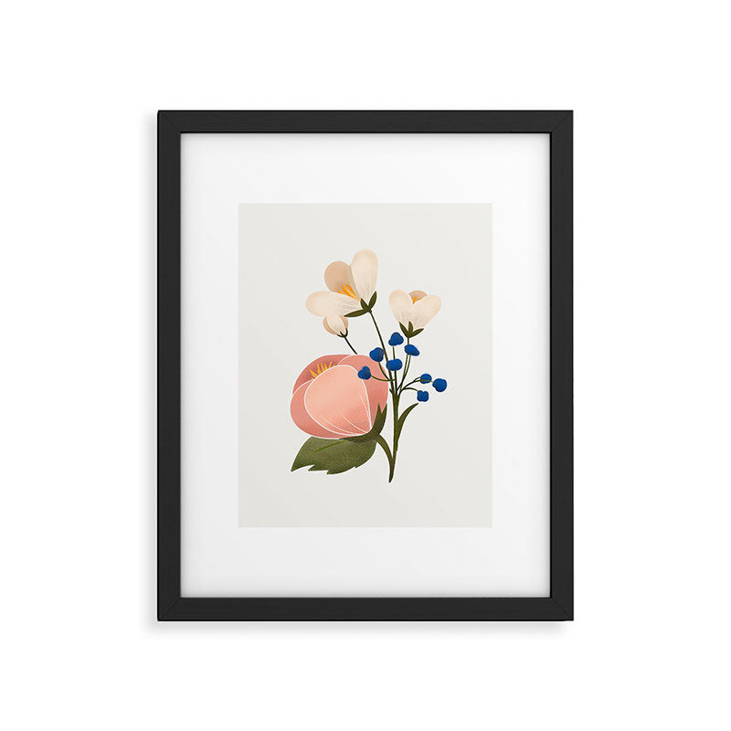 Delicate florals Framed Art Print Gallery Image 4