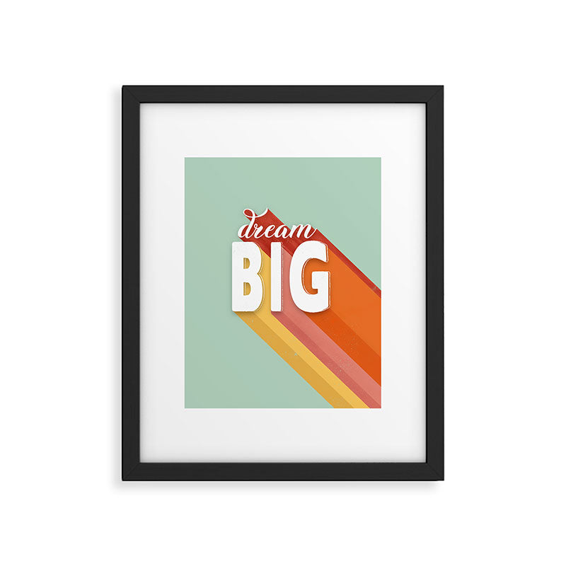DREAM BIG - positive typography Framed Art Print Gallery Image 6