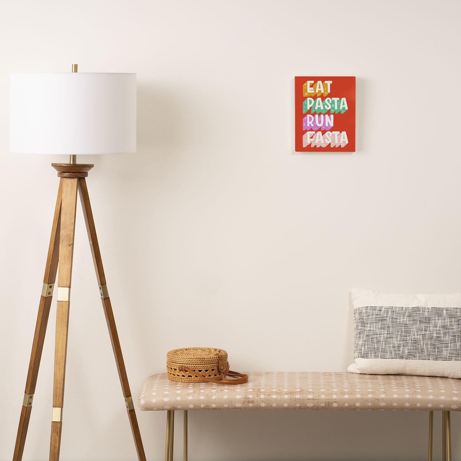 EAT PASTA RUN FASTA Canvas Print Gallery Image 2