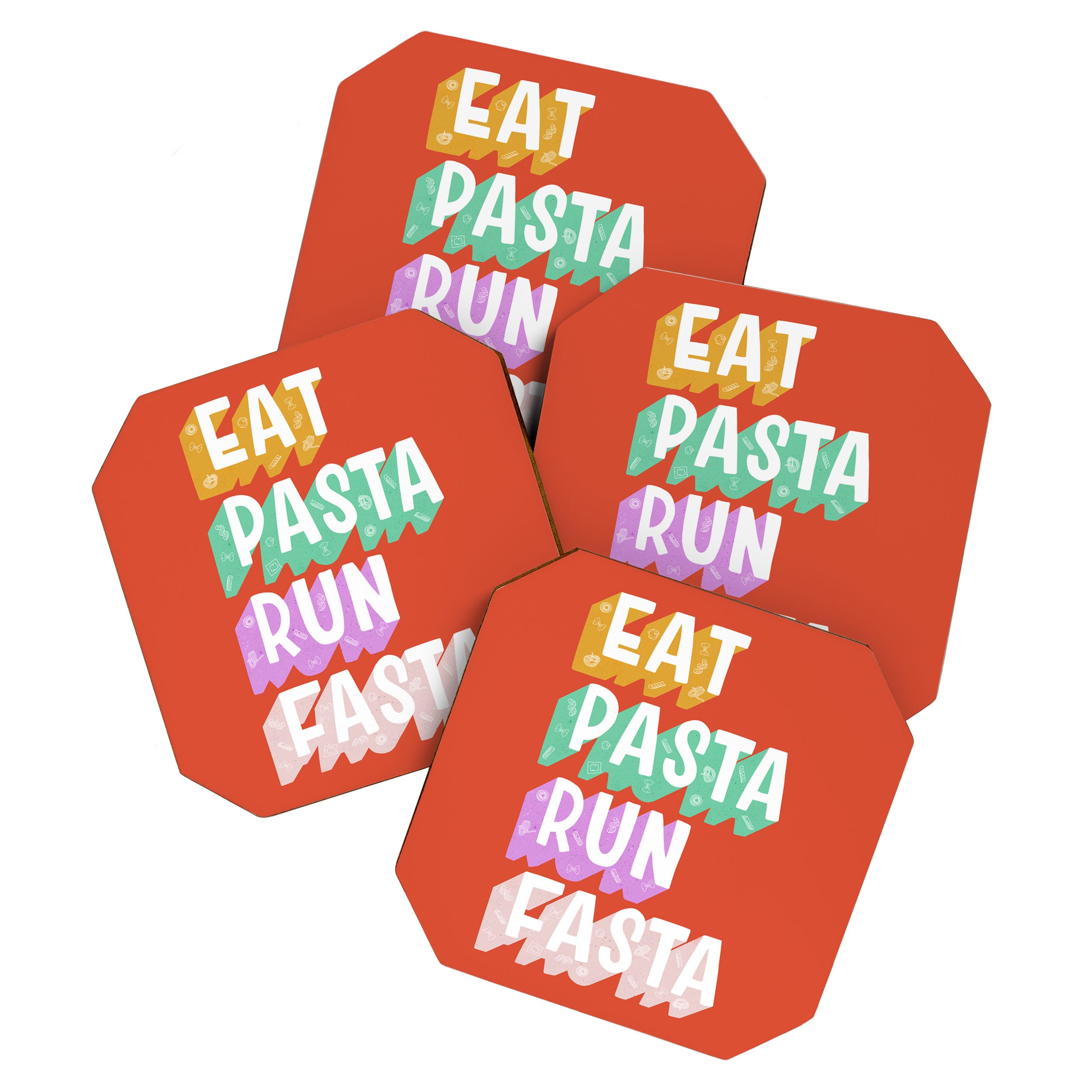 EAT PASTA RUN FASTA Coaster Gallery Image 1