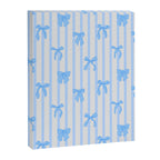 Elegant Blue Bows and Stripes Pattern Canvas Print Gallery Image 8