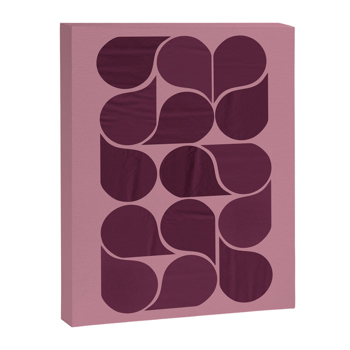 Elegant Burgundy Teardrop Pattern on Mauve Canvas Print Gallery Image 1