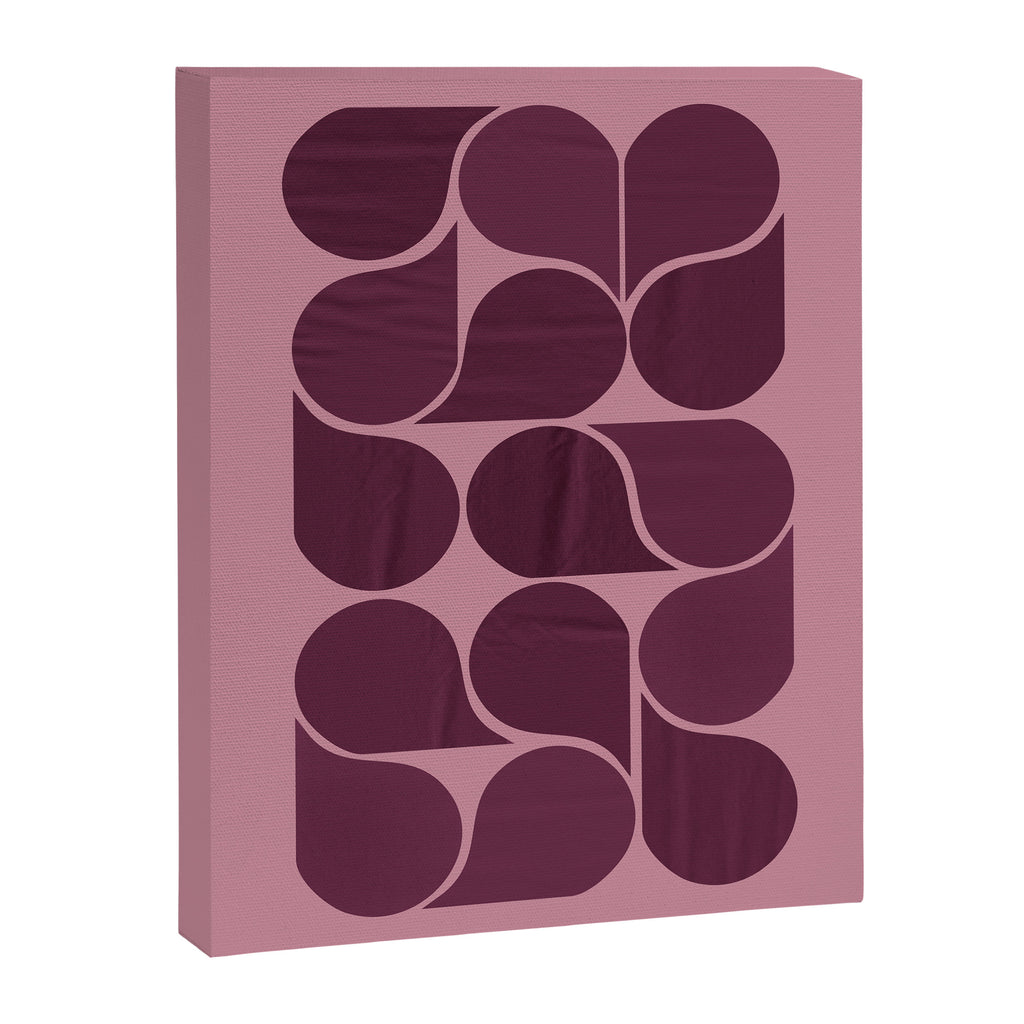 Elegant Burgundy Teardrop Pattern on Mauve Canvas Print Gallery Image 6