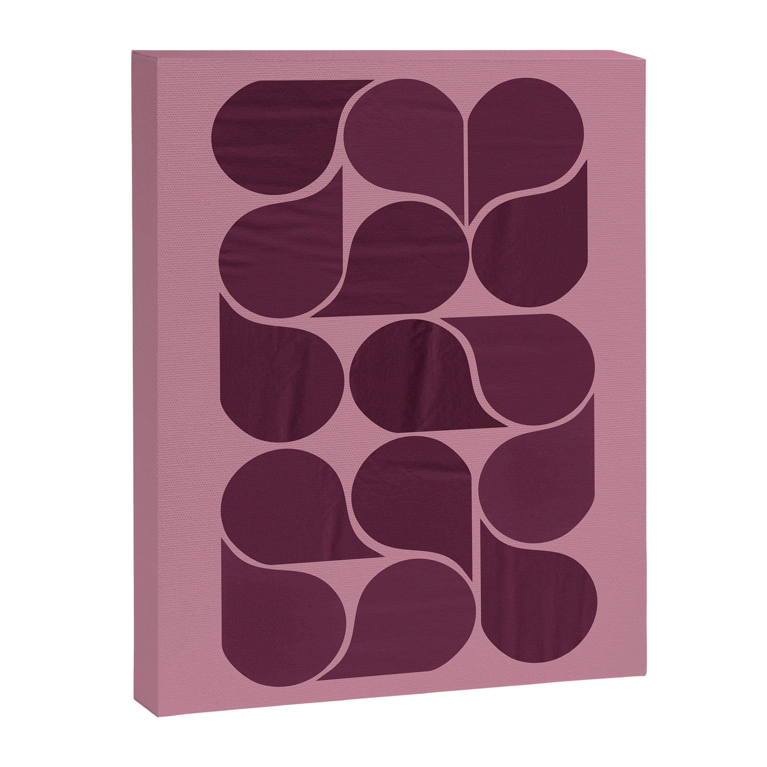Elegant Burgundy Teardrop Pattern on Mauve Canvas Print Gallery Image 6