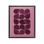 Elegant Burgundy Teardrop Pattern on Mauve Framed Canvas Print Gallery Image 6