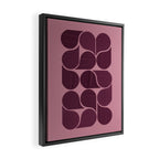 Elegant Burgundy Teardrop Pattern on Mauve Framed Canvas Print Gallery Image 2