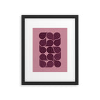 Elegant Burgundy Teardrop Pattern on Mauve Framed Art Print Gallery Image 5