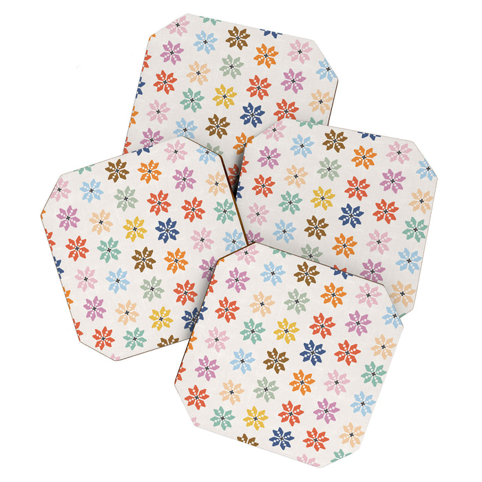 Elegant Pastel Festive Stars Pattern Coaster Gallery Image 1