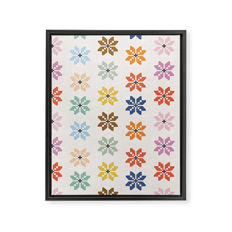 Elegant Pastel Festive Stars Pattern Framed Canvas Print Gallery Image 8