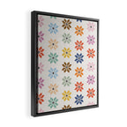 Elegant Pastel Festive Stars Pattern Framed Canvas Print Gallery Image 2
