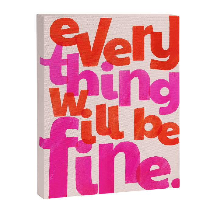 Everything Will Be Fine Typography Canvas Print Gallery Image 1