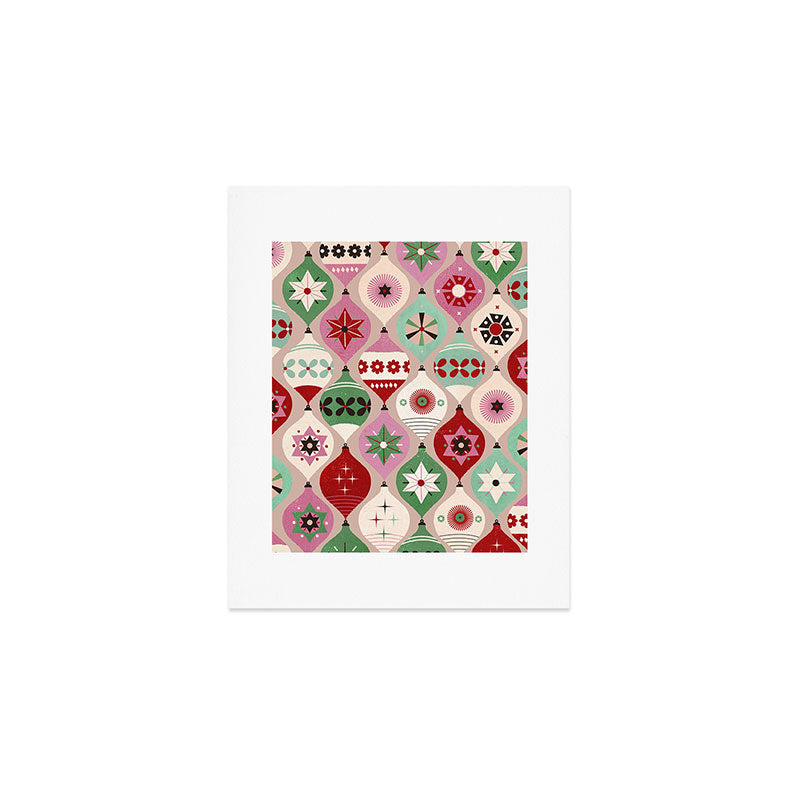 Festive Baubles Pattern Art Print Gallery Image 1