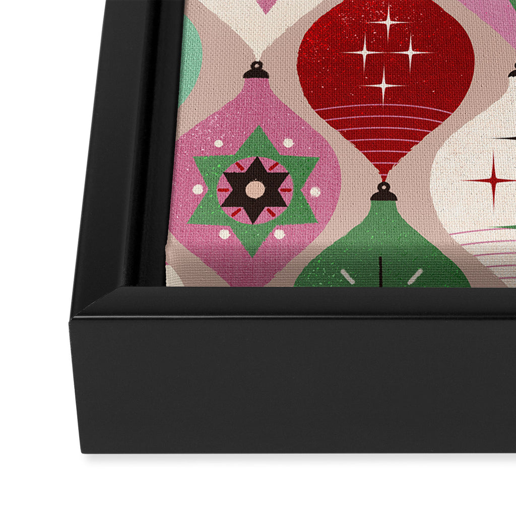Festive Baubles Pattern Framed Canvas Print Gallery Image 3