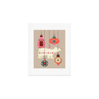 Festive Baubles With A Polar Bear Art Print Gallery Image 1