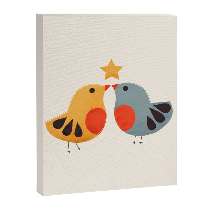 Festive Birds and Star Canvas Print Gallery Image 1