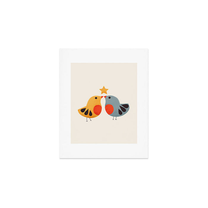 Festive Birds and Star Art Print Gallery Image 1
