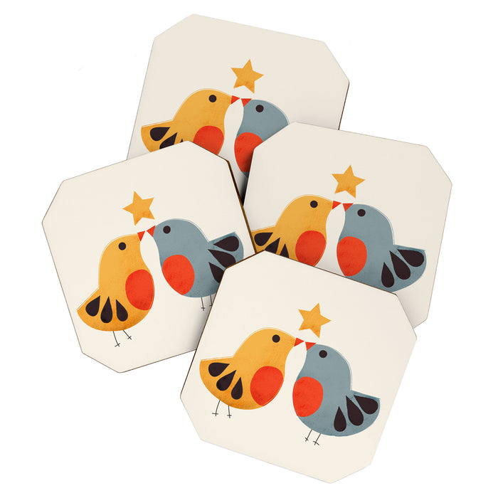 Festive Birds and Star Coaster Gallery Image 1