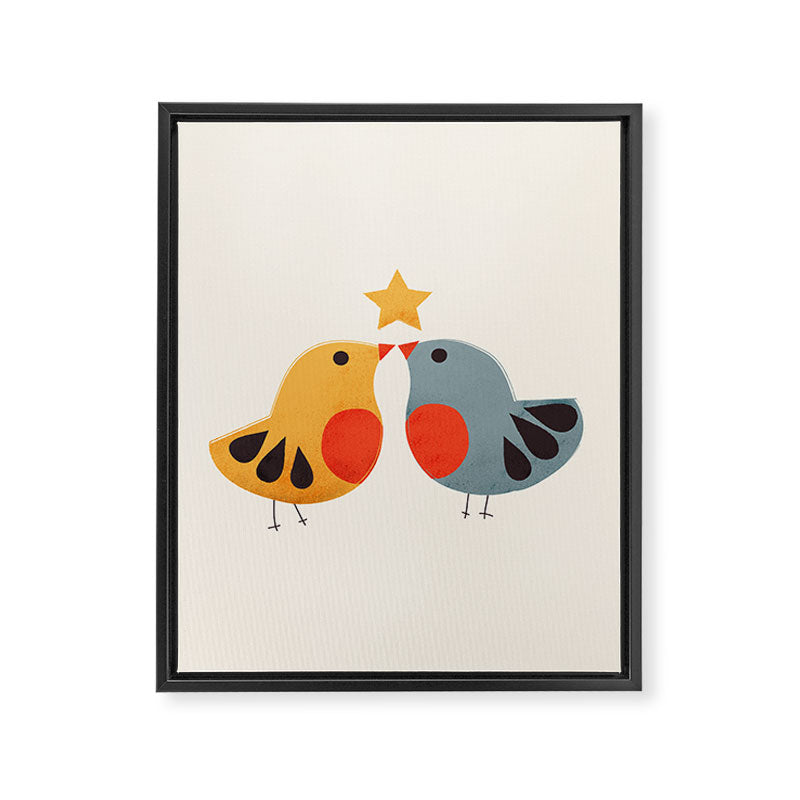 Festive Birds and Star Framed Canvas Print Gallery Image 8