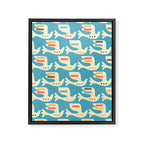 Festive Birds Blue Framed Canvas Print Gallery Image 8