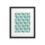 Festive Birds Blue Framed Art Print Gallery Image 6