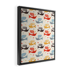 Festive Birds retro pattern Framed Canvas Print Gallery Image 2