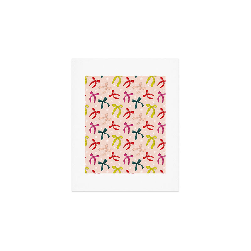 Festive Bows And Ribbons Pattern Art Print Gallery Image 1