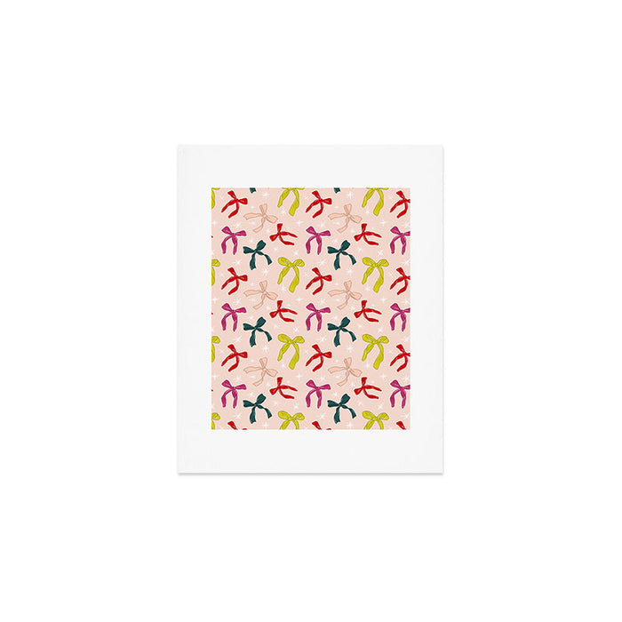 Festive Bows And Ribbons Pattern Art Print Gallery Image 1
